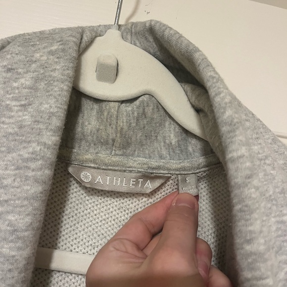 Athleta Light Gray Open-Front Shawl Collar Cardigan - Picture 2 of 5